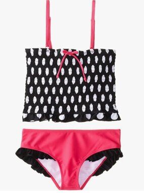 NEW WITH TAGS Girls' Limeapple Kye Splash Two-Piece Tankini Swimsuit, Sz. 14